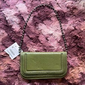Zara Green Faux Snake Skin Detailed Purse/Wallet